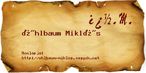 Öhlbaum Miklós névjegykártya